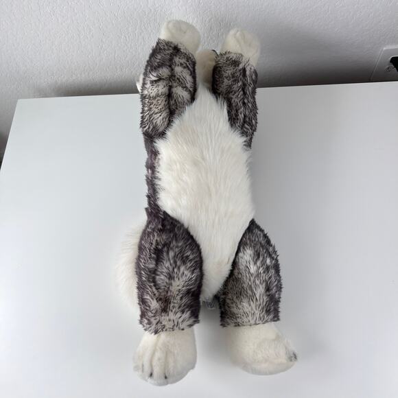 Vintage Aurora Super Flopsies Mush 28" Husky Dog Gray Plush Blue Eyes 2008 Jumbo - Picture 11 of 13